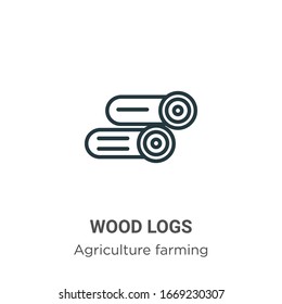 Wood logs outline vector icon. Thin line black wood logs icon, flat vector simple element illustration from editable agriculture farming and gardening concept isolated stroke on white background