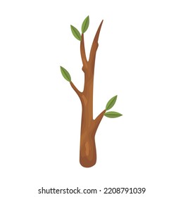 Wood logs and trunks flat picture for web design. Cartoon wooden lumbers, planks and branches isolated vector illustration. Forestry construction materials concept