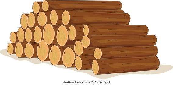 A wood logs vector illustration