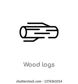 wood logs vector line icon. Simple element illustration. wood logs outline icon from agriculture farming concept. Can be used for web and mobile