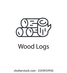 Wood Logs vector outline Icon Design illustration. Miscellaneous Symbol on White background EPS 10 File