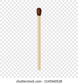 Wood match mockup. Realistic illustration of wood match vector mockup for on transparent background