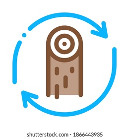 wood material cicle icon vector. wood material cicle sign. color symbol illustration