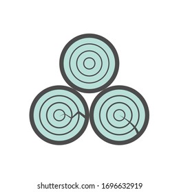 Wood material and sawmill industry vector icon design on white background.