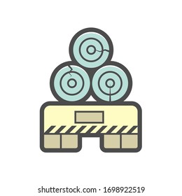 Wood material and sawmill industry vector icon design on white background.
