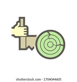 Wood material and sawmill industry vector icon design on white background.