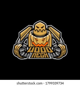 wood mech mascot logo for sport or esport 