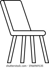 Wood Metal Stool Vector Icon Design,  Interior design Symbol, Home Office decoration Sign, Residential and Commercial Decor Elements stock illustration, outdoor Sitting Chair Concept