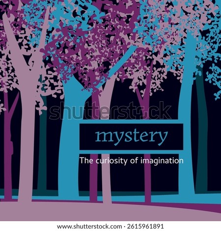 Wood and mistery, squared cover. Vector design
