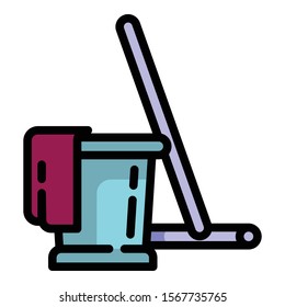 Wood mop icon. Outline wood mop vector icon for web design isolated on white background