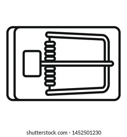 Wood mouse trap icon. Outline wood mouse trap vector icon for web design isolated on white background