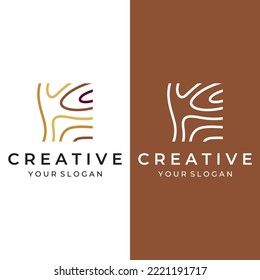 Wood and natural fiber logo design, carpenter and wood planks with saw craftsman tools.