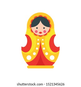 Wood nesting doll icon. Flat illustration of wood nesting doll vector icon for web design