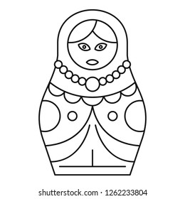 Wood nesting doll icon. Outline wood nesting doll vector icon for web design isolated on white background