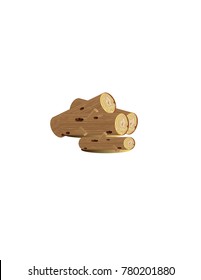 Wood on white background