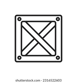 Wood Package Outline Icon Vector Illustration