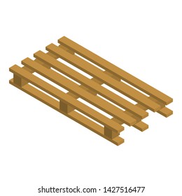 Wood pallet icon. Isometric of wood pallet vector icon for web design isolated on white background