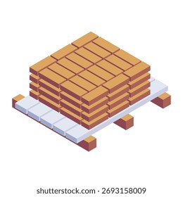 Wood Pallet Vector icon which can easily modify or edit
