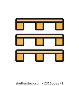 Wood Pallets Icon Vector Illustration
