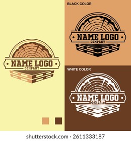 Wood pallets logo design templates. Pallet box vector logo templates. Wood work handyman logo design templates