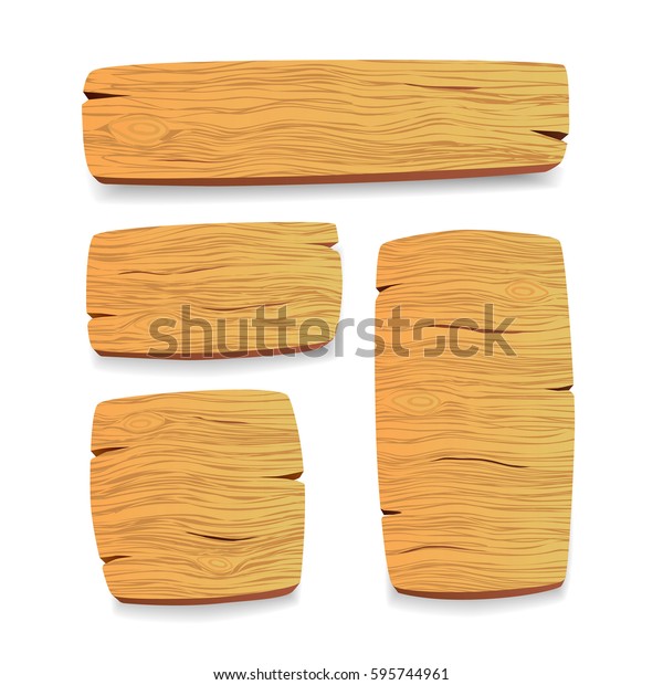 Wood Panel Set Vector Illustration Stock Vector (Royalty Free) 595744961