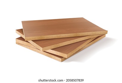 Wood panels for construction and furniture. Vector illustration.