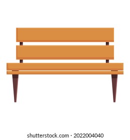 Wood park bench icon cartoon vector. Street outdoor seat. Wood furniture