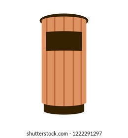 wood park trash vector illustration flat style