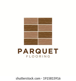 Wood parquet flooring logo design vector illustration template