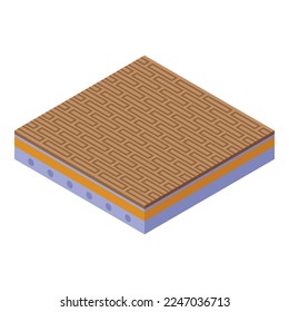 Icono de parqué de madera vector isométrico. Instalación del suelo. Interior nuevo