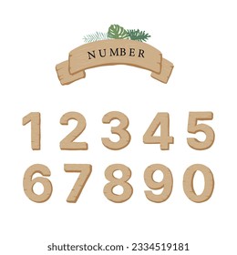 Wood pattern alphabet letter.number graphic font