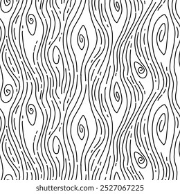fundo padrão de madeira. placa Padrão contínuo. fundo listrado ondulado. Plano de fundo da linha abstrata. Padrões de madeira desenhados à mão no vetor