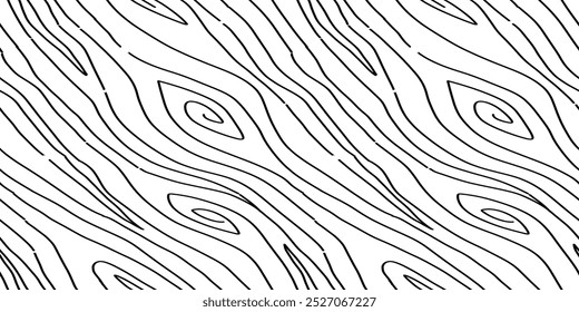 wood pattern background. board Seamless pattern. wavy striped background. Abstract line background. Hand Drawn Wood Patterns in Vector