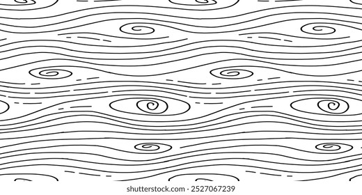 wood pattern background. board Seamless pattern. wavy striped background. Abstract line background. Hand Drawn Wood Patterns in Vector