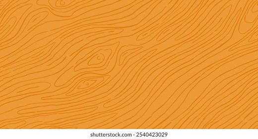 Plano de fundo padrão de madeira. Textura sem emenda de madeira. Textura de grãos de madeira. Padrão ondulado sem emenda. Fundo de madeira desenhado à mão. Plano de Fundo Abstrato Marrom. Ilustração de madeira do vetor da prancha.
