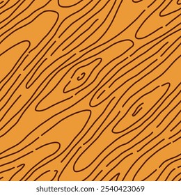 Plano de fundo padrão de madeira. Textura sem emenda de madeira. Textura de grãos de madeira. Padrão ondulado sem emenda. Fundo de madeira desenhado à mão. Plano de Fundo Abstrato Marrom. Ilustração de madeira do vetor da prancha.