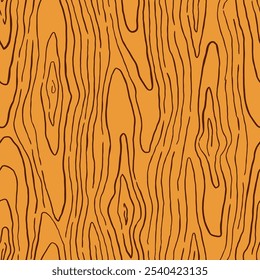 Fondo de patrón de madera. Textura inconsútil de madera. Textura de grano de madera. Patrón ondulado sin fisuras. Fondo de madera dibujado a mano. Fondo Abstractas marrón. Ilustración vectorial de tablones de madera.
