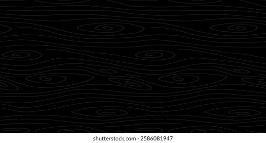 Wood Pattern Background. Wooden Seamless Texture. Wood Grain Texture. Seamless Wavy Pattern. Hand Drawn Wooden Background. Dark Abstract Background. Abstract wavy line background.