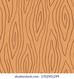Plano de fundo padrão de madeira. Textura sem emenda de madeira. Textura de grãos de madeira. Padrão ondulado sem emenda. Fundo de madeira desenhado à mão. Plano de Fundo Abstrato Marrom. Ilustração de madeira do vetor da prancha.