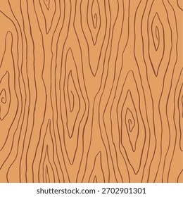 Plano de fundo padrão de madeira. Textura sem emenda de madeira. Textura de grãos de madeira. Padrão ondulado sem emenda. Fundo de madeira desenhado à mão. Plano de Fundo Abstrato Marrom. Ilustração de madeira do vetor da prancha.