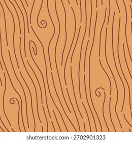 Plano de fundo padrão de madeira. Textura sem emenda de madeira. Textura de grãos de madeira. Padrão ondulado sem emenda. Fundo de madeira desenhado à mão. Plano de Fundo Abstrato Marrom. Ilustração de madeira do vetor da prancha.