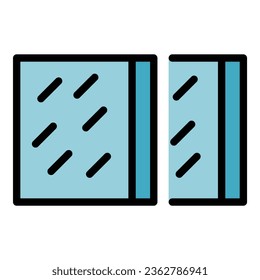 Wood pattern icon outline vector. Home construction. Hammer design color flat