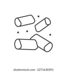 Wood pellets line outline icon