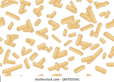 Wood Pellets. Pattern, background for the site, advertising. Brown pellets on a white background, isolated. Vector illustration in flat style.