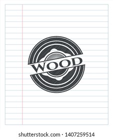 Wood with pencil strokes. Vector Illustration. Detailed.