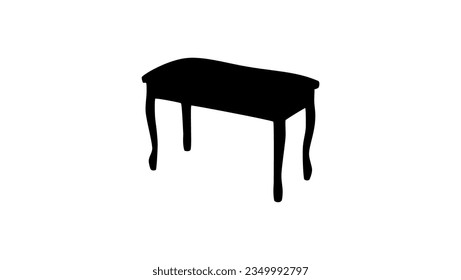 Wood Piano Bench silhouette, high quality vector