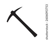 Wood pickaxe silhouette vector illustration design on white background