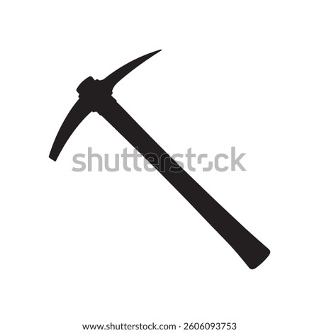 Wood pickaxe silhouette vector illustration design on white background