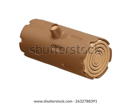 Wood pile icon 3d rendering illustration	