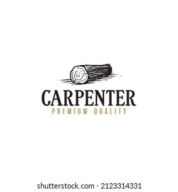 Wood Or Pine Carpenter Logo